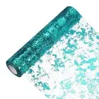 49 Feet Table Runner, Sequin Foil Thin Metallic Table Runner, Sapphire Green