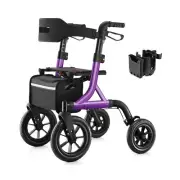 Walkers for Seniors, Rollator Walker with Seat, 12" Big Rubber Wheels All Ter...