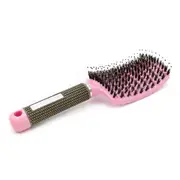 2PCS Curved Comb Massage Comb for Curly Hair Ribs Comb Pink_With hair type