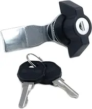 Mewutal Thumb Operated 7/8" Cylinder Offset Cam Lock with 2pcs Keys for Truck Pickup Tool Box Vending Machine Drawer Tool Box Mailbox