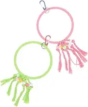 VILLFUL Parrot Toys 2 Pack Hanging Swing Toys Bird Rope Perch Decorative Interesting for Home