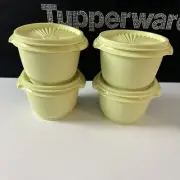 Tupperware Servalier Bowl Set 20oz Set of 4 Yellow With Green Tint