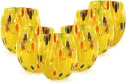 [Gocce di Murano] 6 Wine Glasses According to The Tradition of Murano Craftsmen, Mouth-Blown and Handmade Glass 200 ml - Elegant and Valuable Wine Glasses