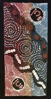 Aboriginal Art Painting Dot OutBack Australia Alice Springs Goanna Dingo
