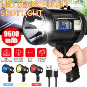 200000 LM LED Searchlight Spotlight USB Rechargeable Hand Torch Work Lamp Light
