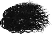 Lady's Hairpiece for Women Short Curly Synthetic Wig with Bang Elderly Natural Black Daily Wear