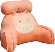 Cartoon Shape Reading Pillow, Portable Back Support Pad, Mutifunction Bed Sitting Pillow, Backrest Lounge Cushion with Zipper, Pillow Suitable for Resting Lounging Reading Sleeping (Pink)