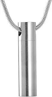 DOTUIARG Cylinder Cremation Jewelry Engravable Tube Memorial Urn Necklace for Ashes - Stainless Steel