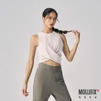 在飛比找momo購物網優惠-【Mollifix 瑪莉菲絲】都會羅紋前交疊造型背心、瑜珈上