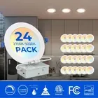 Integrated LED 6 in. Round Canless Recessed Light Flush Mount Selectable LED for