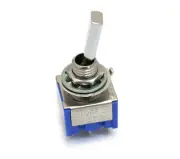 EP-0082-010 Custom Chrome On Off On Mini Switch DPDT Flat Lever Guitar/Bass