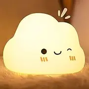 Diboniur Night Light Children's Night Light Baby, 7 Colours 5 Brightness Baby Nursing Light, Night Light Dimmable Kawaii Silicone Night Lamp Children's Room, Touch Control, Portable and Rechargeable