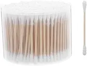 TEMPNAP 500pcs Baby Ear Cleaning Swabs Double-ended Cotton Tips Wooden Sticks for Safe Makeup Removal Beauty Care