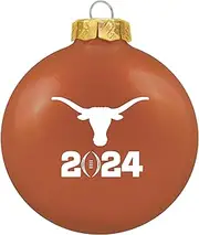 Tree Trophy NCAA 2023 College Football Playoffs Glass Ball Christmas Tree Ornament-3 1/4"-Texas Longhorns-Burnt Orange