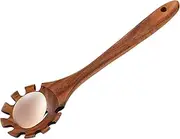 Wood Spaghetti Spoon, Slotted Spoon Spaghetti Server, Wood Kitchen Serving Spoon, Long Handle Spoon, Kitchen Noodle Spoon Server, Easy to Use, Portable for Cooking