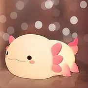 Ammonite Axolotl Gifts, Cute Axolotl Night Light Axolotls Lamp for Kids, Soft Silicone Kids Nursery Nightlight LED Touch Light, Kids Bedroom Decor as Xmas Birthday Gifts
