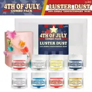 4th of July Luster Dust Collection A (8 PC SET) | Edible Paint & Baking Kit