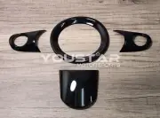 US STOCK x4 GLOSS BLACK MULTIFUNCTION STEERING WHEEL COVERS for MINI R50 R52 R53 (for: Mini)