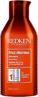 Redken Frizz Dismiss Shampoo | Anti Frizz Shampoo with Humidity Protection | Gently Cleanses, Smooths, and Adds Shine | Weightless Long-Lasting Frizz Control | For Frizzy Hair | Sulfate Free | 500ml