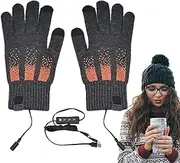 [Generic] Heated Gloves - USB Electric Heated Fishing Gloves - 3 Levels Thermal Ski Gloves, Removable Winter Touchscreen Heated Gloves for Cycling, Driving, Hiking