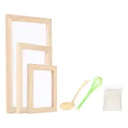 3 Sizes Single Wooden Paper Making Screen Mould and Deckle Set