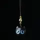 紫光檀木包掛件卡姿蘭大眼睛貓咪汽車鑰匙扣可愛小貓手機鏈工藝品