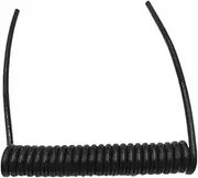 Spring power cord, Coiled extension cord, 3 Cores Spiral Electric Cable 0.5mm Square 2.5 Meters 5 Meters 7.5 Meters Spring Wire Black Power Cord Extensible Wire Retractable Coil(Line length 7.5 meter)
