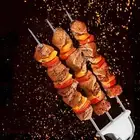 3 Prong Kabob Skewers for Grilling Stainless Steel with Handle Grill Skewers