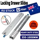 2X 125kg Locking Drawer Slides / Runners 350mm to 1000mm 4wd Trailer Fridge Draw
