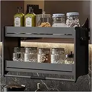 Pull Down Cabinet Shelf,2 Tier Pull-Out Cabinet Organizer,Retractable Storage Shelf,Space Saving,Suitable for Kitchen Bar and Cafe Cabinets,Load Capacity 20kg (Size : 564x280x540mm)