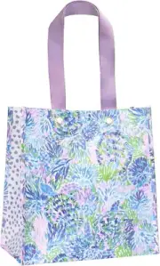 Lilly Pulitzer Purple/Blue Market Shopper Bag Reusable Grocery Tote Storage