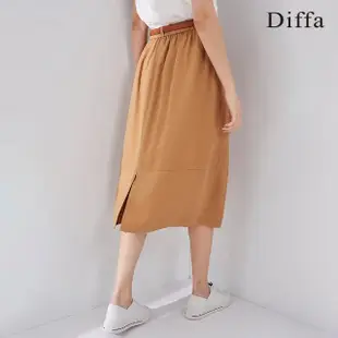 【Diffa】後鬆緊腰開衩長裙-女