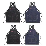 Children Adjustable Strap and Pockets Apron for Cross Back Apron for Coffee Shop