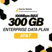 300GB 100 Mbps Enterprise Data Plan on AT&T with SIM for M2M and IoT