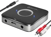 Bluetooth 5.0 Receiver, Bluetooth Aux Adapter Hi-Fi Equipment for Car Wireless Audio Receiver with 3.5mm AUX RCA Cable, Noise Cancellation, Dual AUX Outputs for Home Speakers Wired Headphones
