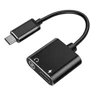 USB C to 3.5mm Adapter - Function Audio Converter, Music, Charging, Recording | Headphone Jack Adapter, Phone Charger Connector, Versatile USB C Aux for Tablet, Smart Devices, Phones