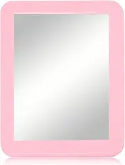 ARTLYMERS Magnetic Locker Mirror, 5x7 Real Glass Small Mirror with Magnetic Backing for School, Bathroom, Household Refrigerator, Accessory (Pink)