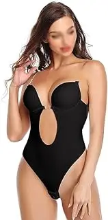 Women Bodysuit Shapewear Deep V-Neck Body Shaper Backless Shapers Waist Trainer Strap Padded Push Up Corset