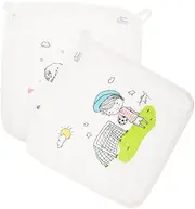MOLUCKFU 3pcs Cotton Washcloths for Soft Multi Purpose Face Towels for Drooling Bathing and Wiping Cartoon Designs Football Heart