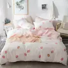 Pink Strawberry Duvet Cover Kids Girl Kawaii Print Bedding Set Queen 1 Duvet Cov