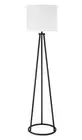 allen + roth 63-in Matte Black Tripod Floor Lamp with Linen Shade