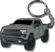 FOUR WHEEL BEAST Chevy Keychain Compatible with Chevy Silverado 1500 Accessories - Toy Truck Gifts Truck Owners Men Key Fob
