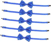 [LALAFINA] Sequin Bow Tie Boys Bow Ties Pre-tied Bow Tie for Sequin Ties for Men Bridesmaid Hair Ties Uniform Bow Tie Sparkly Bow Ties for Men Blue Polyester