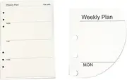Refills Ruled Lined Paper, 2PCS 40 Sheet 21x14.2cm Loose-Leaf Refillable Planner Inserts Note Paper, A5 Lined Paper Refill For Class Meeting Record School Office (Weekly)