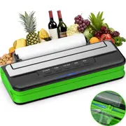 Advwin Vacuum Sealer Machine, 60Kpa Food Sealer with 20 Vacuum Bags, Automatic Sealing Machine with 5 Modes, Food Vacuum Sealer with Built-in Cutter and External Bag Storage - External Vacuum System