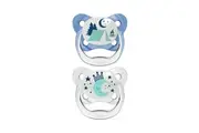 Dr Brown's: PreVent Glow In The Dark Butterfly Soother - Blue Camp/Moon 2 Pack (6-18 Months)