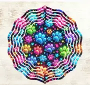 Neon Small Dog Prints 10" Wind Spinner