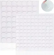 Prudiut 156 PCS Double Sided Adhesive Dots, Removable Clear Sticky Putty No Trace Round Adhesive Putty for Wax Seal Kit Wall Hanging Festival Decoration (10mm +15mm)