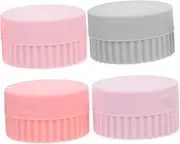 ARTSEWPLY 4pcs Travel Silicone Case Portable Storage Jars for Skincare Body Cream and Vitamins Cosmetic Bottles and Watermelon