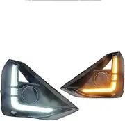 for Isuzu for D-Max 2023 2024 Dynamic Turn Signal Car DRL Daytime Running Light Fog Lamp White+Yellow Light-A38G Mirror Indicator Light